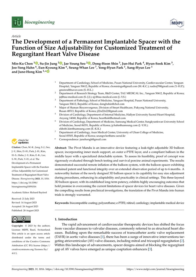 First page of the article in Bioengineering